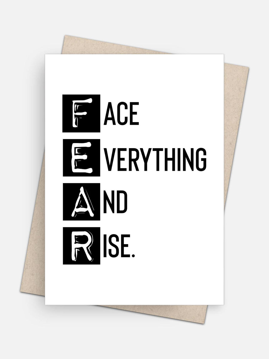 FEAR / Face Everything & Rise Empowerment Card-Greeting Cards-Arsenal By Blake Hunter