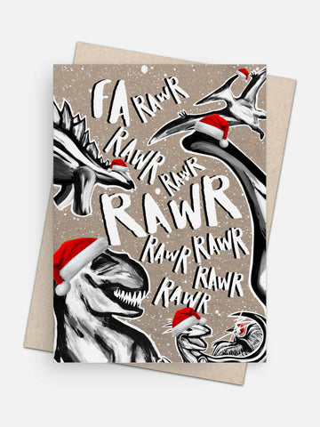 Los Dinosaurios Holiday Card-Greeting Cards-Arsenal By Blake Hunter