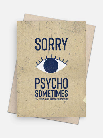 Sorry Eye Psycho Apology Card-Greeting Cards-Arsenal By Blake Hunter