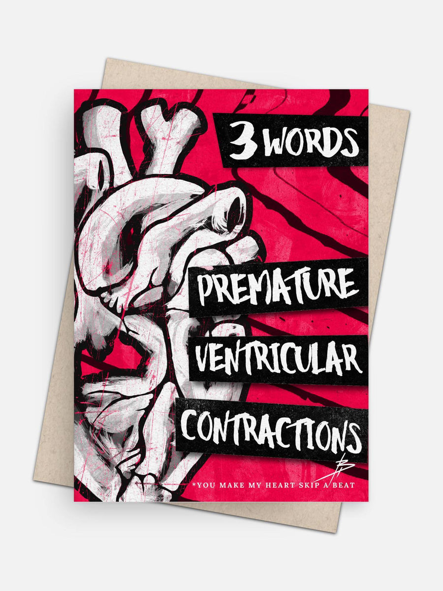 3 Words / Heart Skips a Beat Love Card-Greeting Cards-Arsenal By Blake Hunter