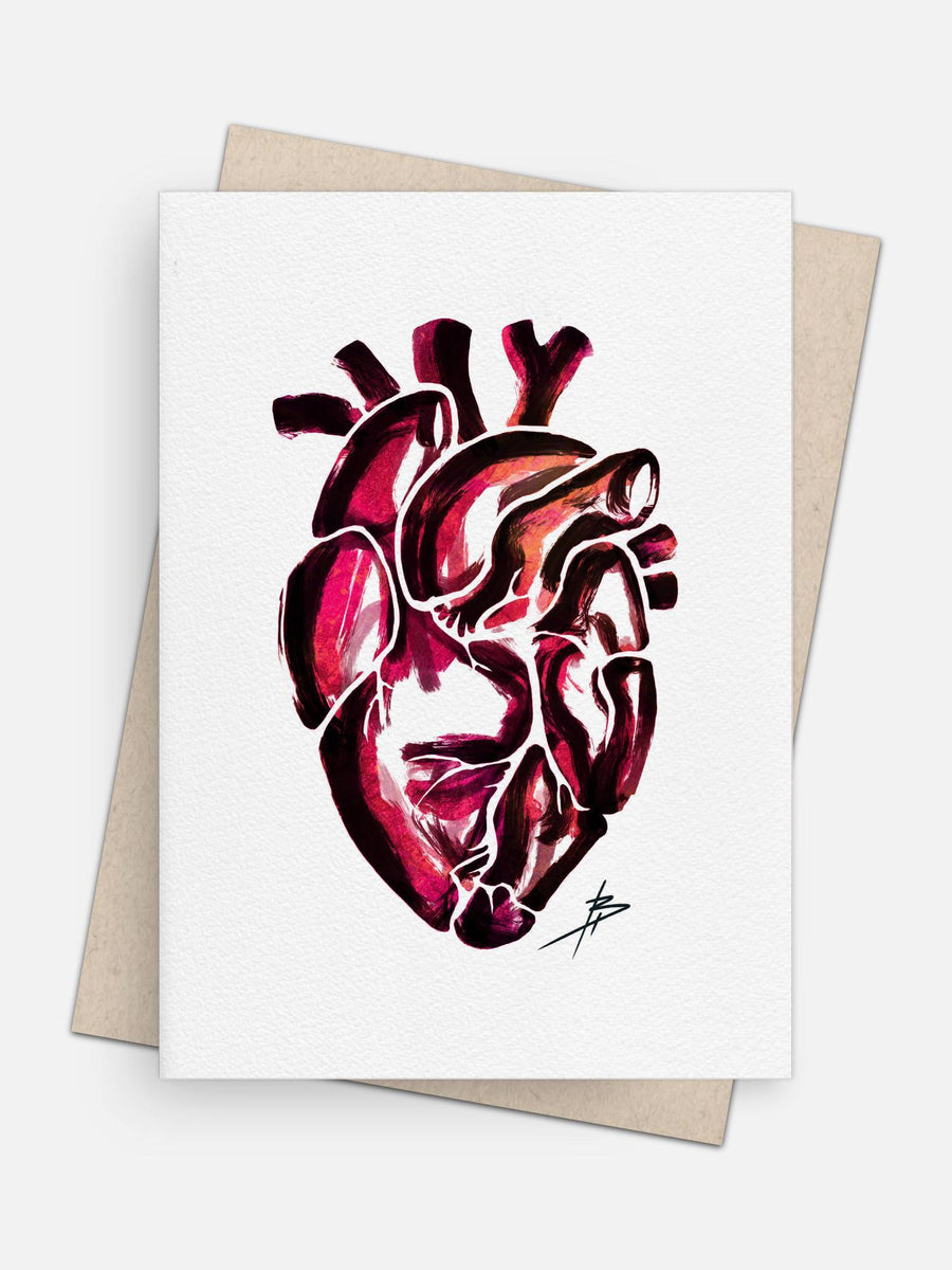 Anatomical Heart Universal Card-Greeting Cards-Arsenal By Blake Hunter