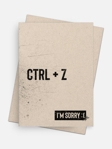 CTRL Z / I’m Sorry Apology Card-Greeting Cards-Arsenal By Blake Hunter