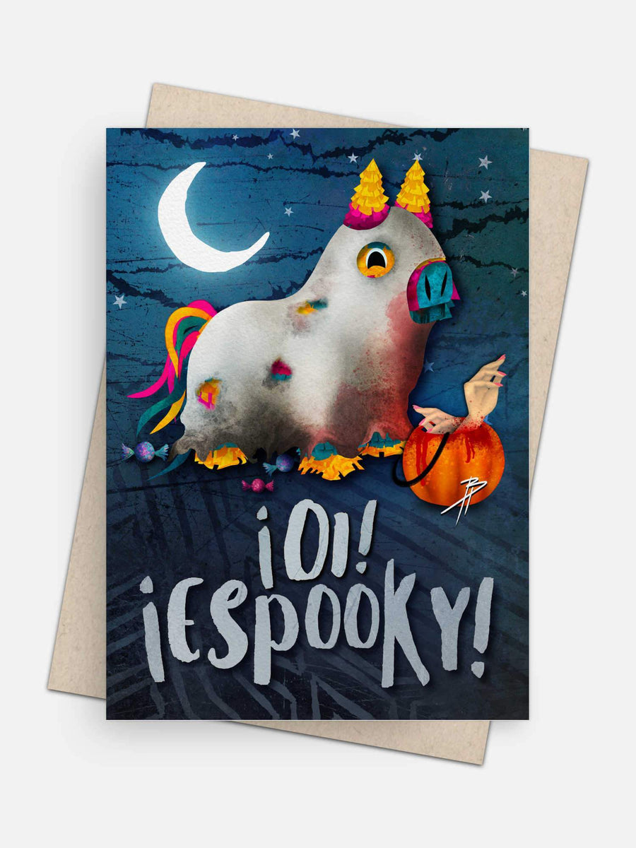 Espooky Piñata Spooky Card-Greeting Cards-Arsenal By Blake Hunter