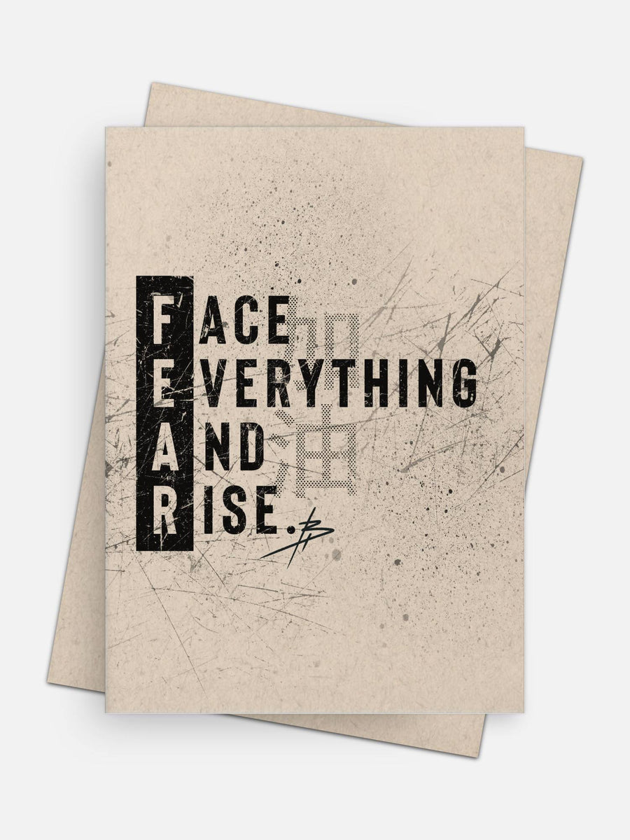 FEAR / Face Everything & Rise Empowerment Card-Greeting Cards-Arsenal By Blake Hunter