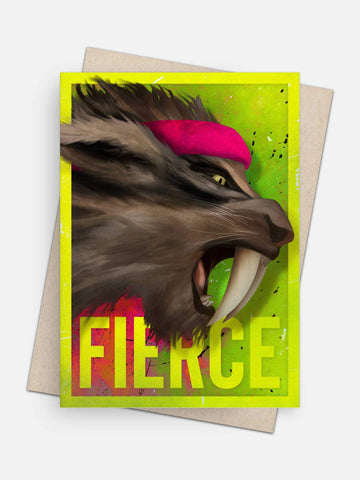 Fierce Sabertooth Tiger Empowerment Card-Greeting Cards-Arsenal By Blake Hunter