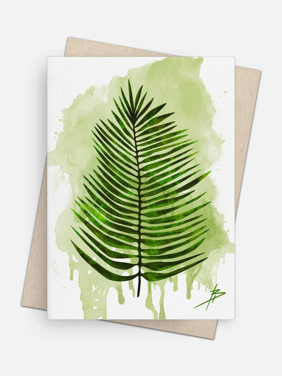 Palm Leaf Card-Greeting Cards-Arsenal By Blake Hunter