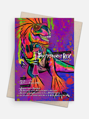 Partysaurus Rex Birthday Card-Greeting Cards-Arsenal By Blake Hunter