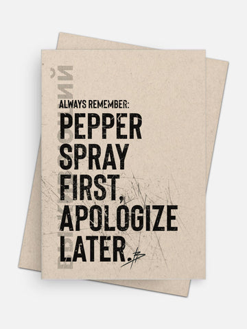 Pepper Spray First Empowerment Card-Greeting Cards-Arsenal By Blake Hunter