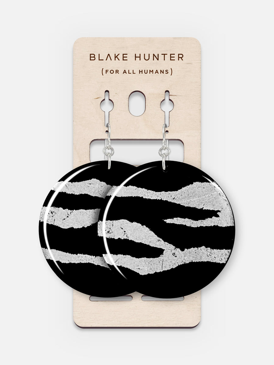 Silver Edition El Tigre Disk Earrings | Blake Hunter (For All Humans)-Jewelry-Arsenal By Blake Hunter